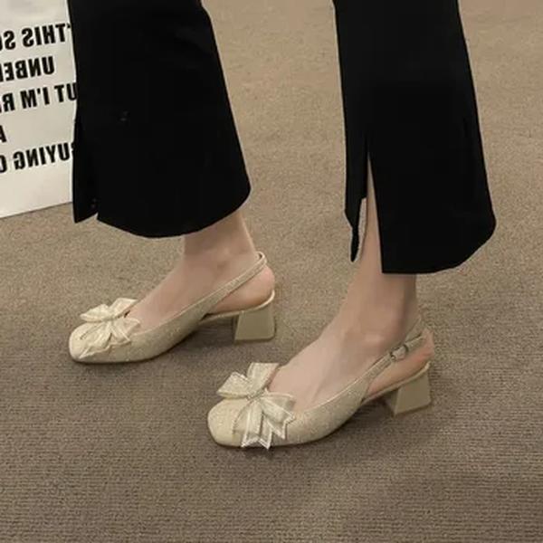 Elegante sandália feminina de salto médio, confortável sapato de escritório, fivela, novo verão, 2022