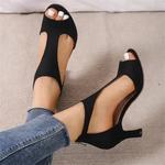 Sandálias de praia abertas de alta qualidade para mulheres, sapatos femininos de verão, cor sólida, Roma rebanho, zíper médio, novo, 2022