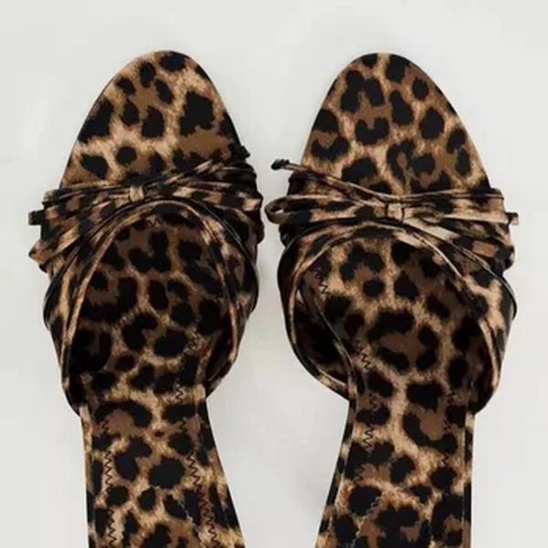 Chinelos de salto alto leopardo para mulheres, sapatos arco, sandálias sexy, chinelos aconchegantes, sapatos casuais, andando, verão, slides novos, 2022