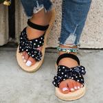 Anti Slip Lace Strap Sandals para mulheres, Salto plano resistente ao desgaste, Tendência da moda