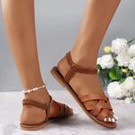 Verão Novas Mulheres de fundo plano Roman Strap Sandals com solas de borracha antiderrapante Moda Calçados Femininos [FR-W06]