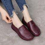 XIHAHA-Sapatos de couro genuíno para mulheres, mocassins planos, deslizantes de primavera, tênis ocos, sapatos de dança para senhoras, femininos e maternos