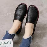 XIHAHA-Sapatos de couro genuíno para mulheres, mocassins planos, deslizantes de primavera, tênis ocos, sapatos de dança para senhoras, femininos e maternos