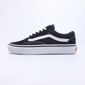 Vans-Sapatilhas Old Skool Lace-Up para homens e mulheres, sapatos de skate unissex, sapatos esportivos, preto, original