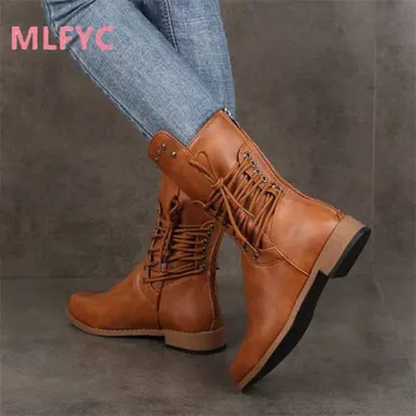 Botas com zíper de origem média feminina, salto quadrado, cabeça redonda, moda feminina, versátil, novo, outono, 2022