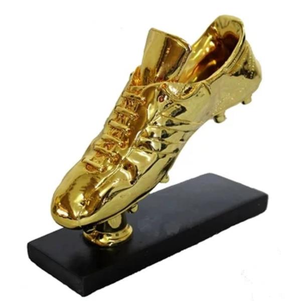 Resina Encantos de Ouro Bota Prêmio, Futebol Match, Futebol Fãs Lembrança, Chapeamento De Ouro Sapato, Troféu Presente, Casa e Escritório Decoração Modelo