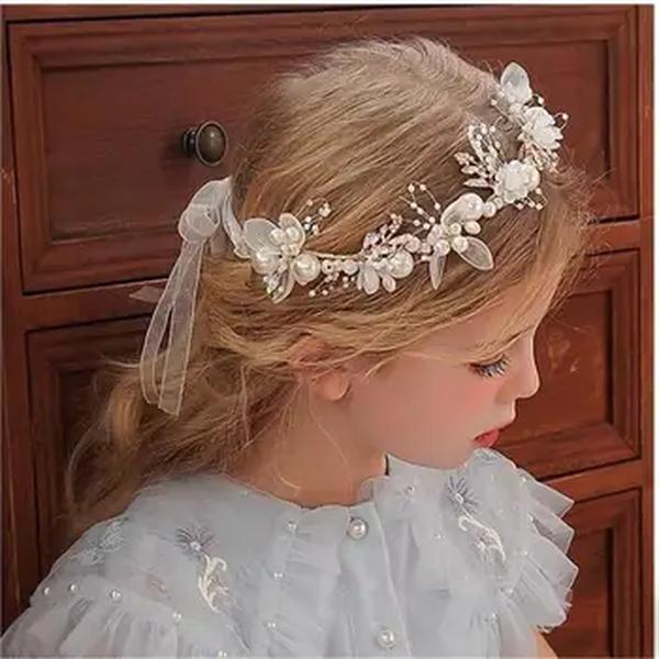 Bohemian Bridal Pearl Hair Headdress para Meninas, Flower Wreath, Bride Garland Head Hoop, Headbands, Jóias para Cabelo, Presentes Infantis, Primavera