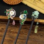 Vintage chinês madeira varas de cabelo para as mulheres, handmade luxo flor hairpins, pauzinhos para festa de casamento, cabeça jóias acessório