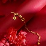 Pulseira de cintura pequena high-end para mulheres, 9999 ouro real, ouro amarelo 24k