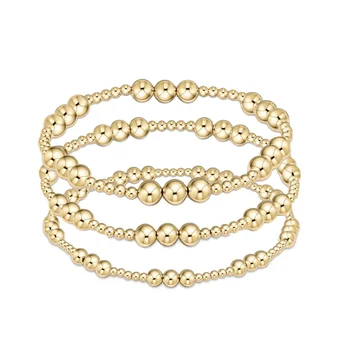 KKBEAD-Pulseira Trecho Frisada Impermeável para Mulheres, Pulseiras Banhadas a Ouro 18 K, Jóias Femininas