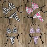 Maiô de verão estampado em animais para mulheres, biquíni sexy, cuecas, tanga, cordas G, troncos de natação, moda praia, banho