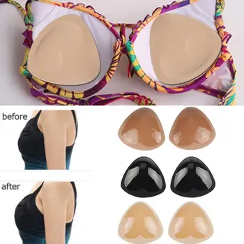 Silicone Peito Pads Bikini Set para Mulheres, Push Up Cup, Swimwear, Grosso, Respirável, Sutiã Esponja, Novo, 2022