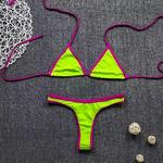 Mini conjunto de maiô biquíni para mulheres, monocromático, swimwear feminino, tanga banhista, roupa de banho, nadar, novo, 2 peças, 2021