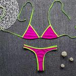 Mini conjunto de maiô biquíni para mulheres, monocromático, swimwear feminino, tanga banhista, roupa de banho, nadar, novo, 2 peças, 2021