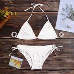 Conjunto de biquíni feminino com três pontas, tanga bandagem, estilo maiô respirável, leve conjunto de biquíni feminino, sexy, verão