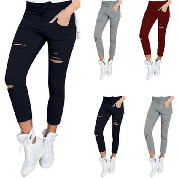 Calça lápis casual feminina, calça de encaixe, algodão, estilo urbano, slim fit na moda, lazer