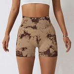 Shorts esportivos sem costura para mulheres, arranhão elástico, cintura alta, push up, controle de barriga, ginástica fitness, treino, calções de ioga, verão