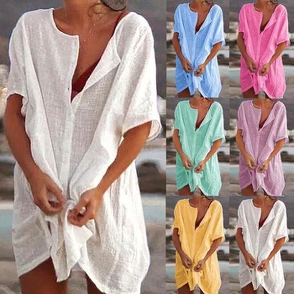 2023 praia cover ups maiô cobrir mulheres verão praia vestido de biquíni cover-ups beachwear natação blusa t camisa de banho