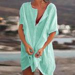 2023 praia cover ups maiô cobrir mulheres verão praia vestido de biquíni cover-ups beachwear natação blusa t camisa de banho