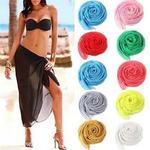 Sexy Praia Cover Up Sarong Verão Bikini Cover-Encobrimentos Embrulhar Pareo Vestido Saias Toalha de Praia