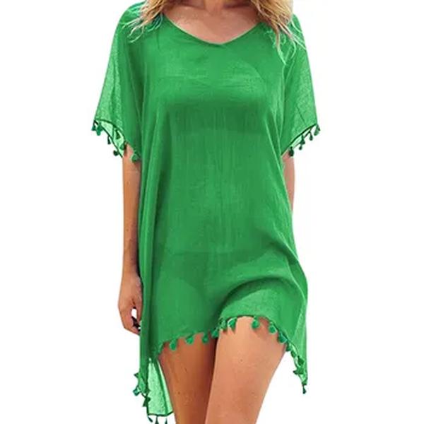 Vestido de praia feminino de crochê oco, Cover-Ups, Fato de banho, Túnica feminina, maiô, verão, moda praia, 2022