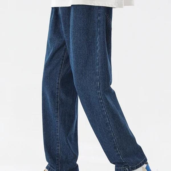 2023 Nova Moda Coreana dos homens Casual Tornozelo-Comprimento Jeans Clássico Homem Reta Denim Wide-leg Calças Azul Claro Cinza Preto 3XL