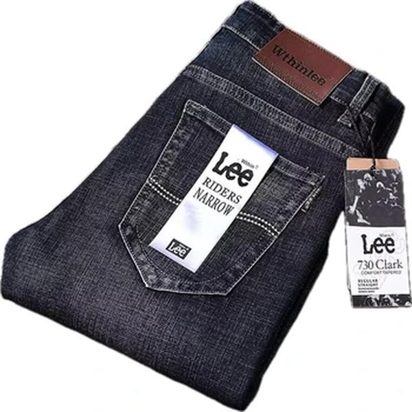 Calça jeans masculina clássica empresarial casual, de alta qualidade, retrô, fina, estiramento, de algodão, bordada