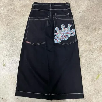 JNCO-Jeans Big Crown Padrão para Homens e Mulheres, Jeans de Cintura Alta, Harajuku Americano, Hip Hop de Rua, Retro, Y2K, Novo