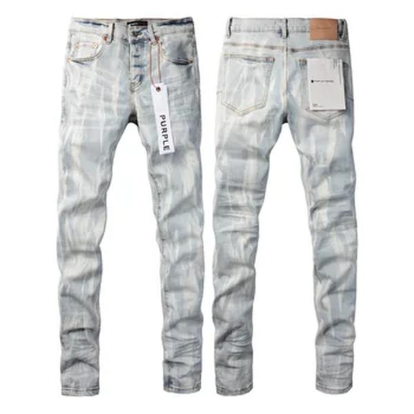 Jeans American High Street Blue Patch, Slim Fit, Tie-Dye Lavado, Angustiado, Personalizado, Calças de Perna Pequena