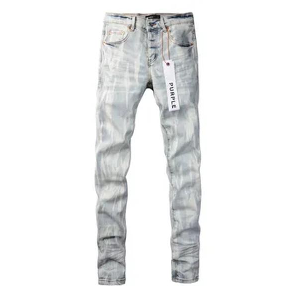 Jeans American High Street Blue Patch, Slim Fit, Tie-Dye Lavado, Angustiado, Personalizado, Calças de Perna Pequena