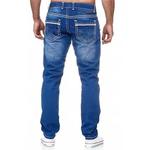 Jeans jeans monocromático com bolsos masculinos, calça reta, casual, streetwear diário, roupas de negócios, primavera e verão