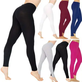 Leggings de ioga elásticas de cintura alta para senhoras, leggings esportivos de fitness, calças de treino e quadril monocromáticas, magras, 40% QUENTE