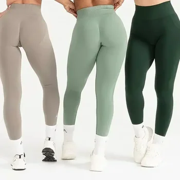 Leggings de treino sem costura para mulheres Scrunch Bum, cintura alta Yoga Pants, roupas de ginástica Butt, roupas esportivas ativas, calças justas Pilates, sem esforço