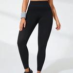 Leggings macios de cintura alta para mulheres, controle barriga, emagrecimento preto ioga calças, treino em execução