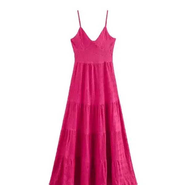 TELLHONEY-Vestido feminino com decote em v para trás com renda pregas, vestido feminino sexy sem mangas de cintura alta Sling Midi, moda