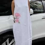 ZANZEA-Vestido Midi com estampa floral sem mangas para mulheres, Túnica longa casual extragrande, solto, Férias de verão, 2024