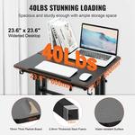 VEVOR-Gás-Spring Altura Ajustável Sit-Stand Desk, Secretária com 360 ° Rodas giratórias, Home Office, Rolling Laptop Table, inclinável, 26,4 "-39,9"