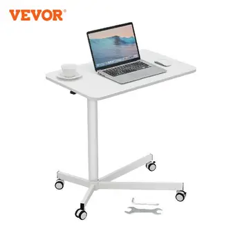 VEVOR-Gás-Spring Altura Ajustável Sit-Stand Secretária com Rodas, Portátil Rolling Laptop Mesa, Carrinho de Computador, Home Office, 28 "-44"