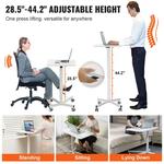 VEVOR-Gás-Spring Altura Ajustável Sit-Stand Secretária com Rodas, Portátil Rolling Laptop Mesa, Carrinho de Computador, Home Office, 28 "-44"