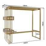 Conjunto de estofos de veludo moderno, armação de ferro dourada, 4 cadeiras, 1 mesa de bar, 120x48x100cm, 5 unid