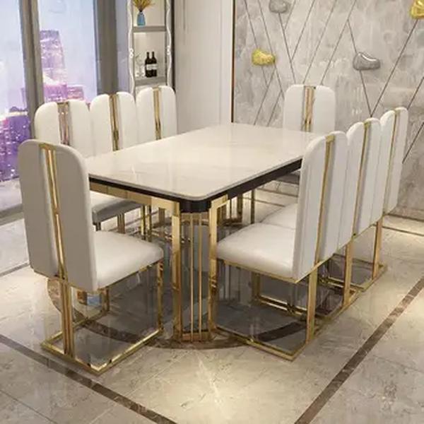 Jantar luxuoso acessível ajustado com tabela moderna para o grande apartamento, mobília home, acessórios exóticos, restaurante da parte alta, 6 cadeiras