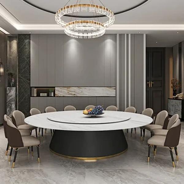 Mesa De Jantar Elétrica De Luxo E Cadeira Conjunto, Grande Mesa Redonda, Mesa De Jantar Do Piso Do Apartamento, Mobília De Jardim