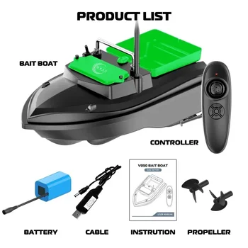 2024 novo sistema de bateria dupla controle remoto inteligente isca de pesca barco de nidificação, 2kg grande silo, 10 horas de vida útil da bateria vx