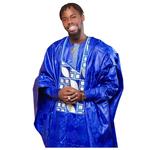 Roupas africanas para homem, Top de bordado Bazin Riche, Manga comprida