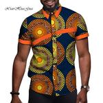 Roupas africanas masculinas com estampa Bazin Riche, tops de festa casual, camisetas de manga curta, camisa dashiki, roupas de ankara, verão, WYN714