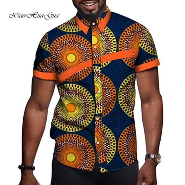 Roupas africanas masculinas com estampa Bazin Riche, tops de festa casual, camisetas de manga curta, camisa dashiki, roupas de ankara, verão, WYN714