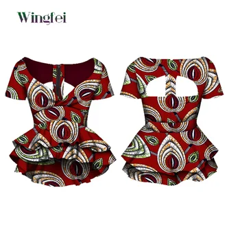 Dashiki africano roupas para mulheres bazin riche sexy com decote em v colheita topo camisas ankara moda roupas africanas wy067