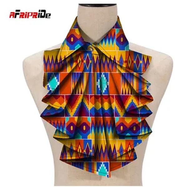 Gravata africana de impressão Ankara para mulheres, tecido Ankara, nova moda, triângulo, Cravat, WYA027