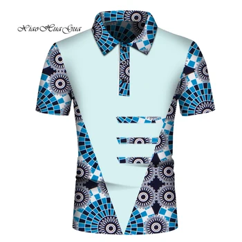 Verão africano camisa para homens africano impressão polo estilo camisa masculina topos de manga curta dos homens africano roupas moda plus size wyn860