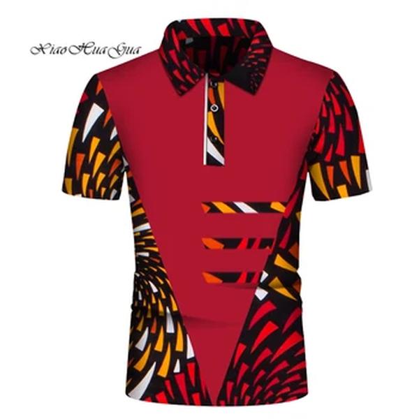 Verão africano camisa para homens africano impressão polo estilo camisa masculina topos de manga curta dos homens africano roupas moda plus size wyn860